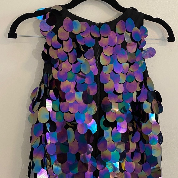 Milly Minis Black Purple Blue Sequin Dress girls size 14 - Picture 6 of 7